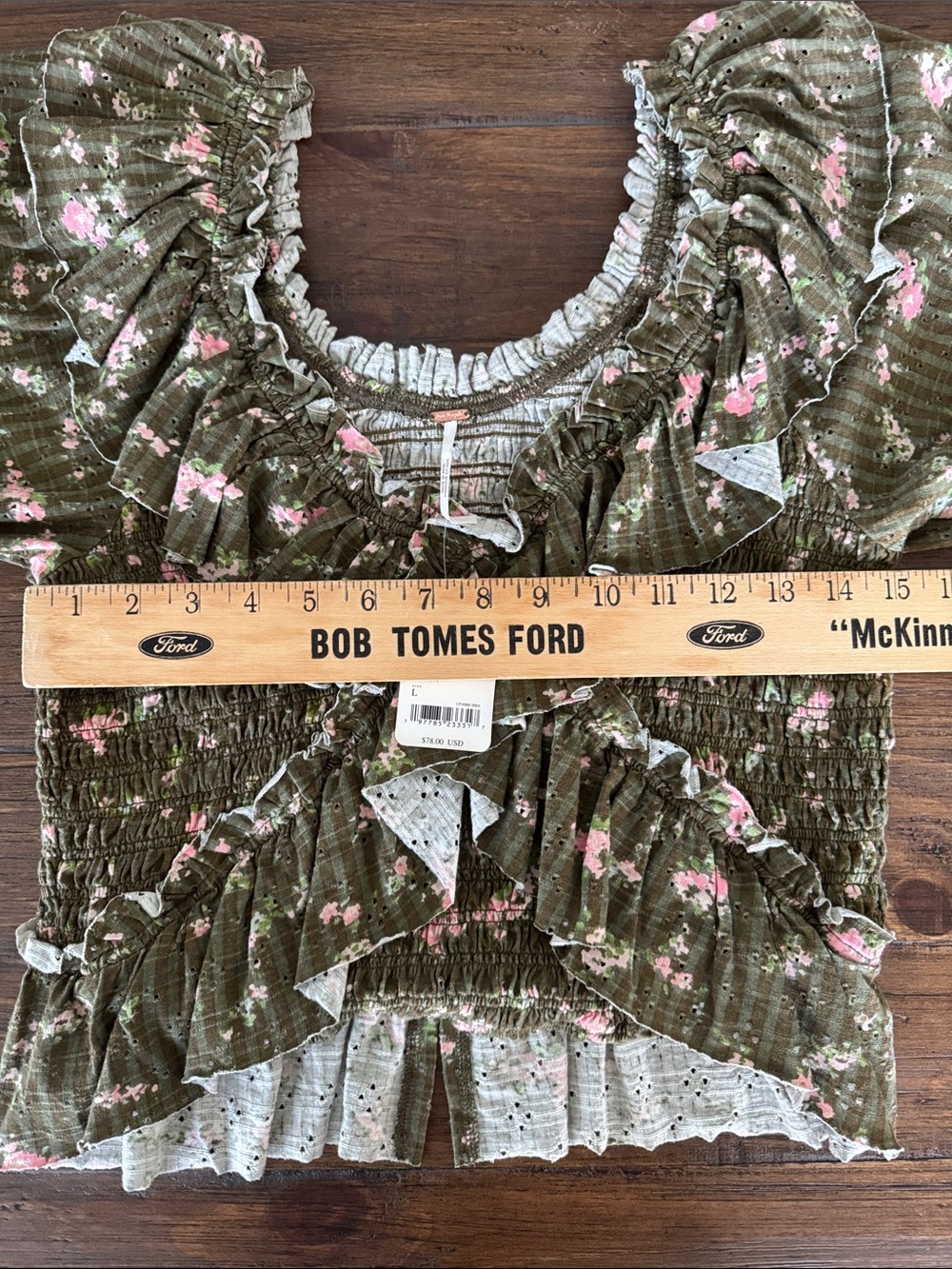 Free People Favorite Girl Smocked Top NWT - Picture 10 of 11